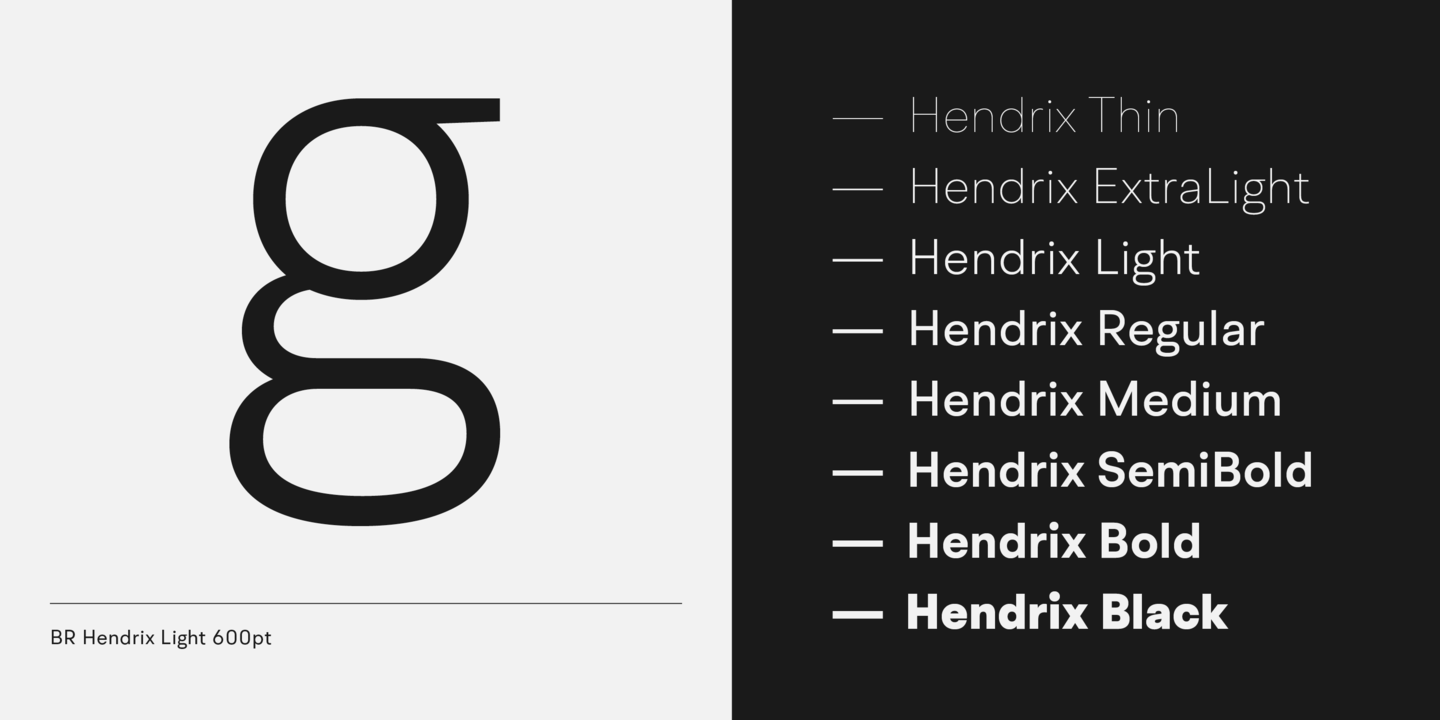 Пример шрифта BR Hendrix Thin Italic
